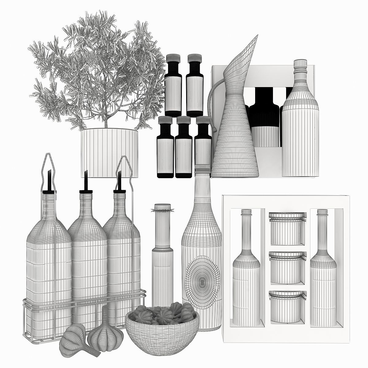 set olive oil 3D model_4