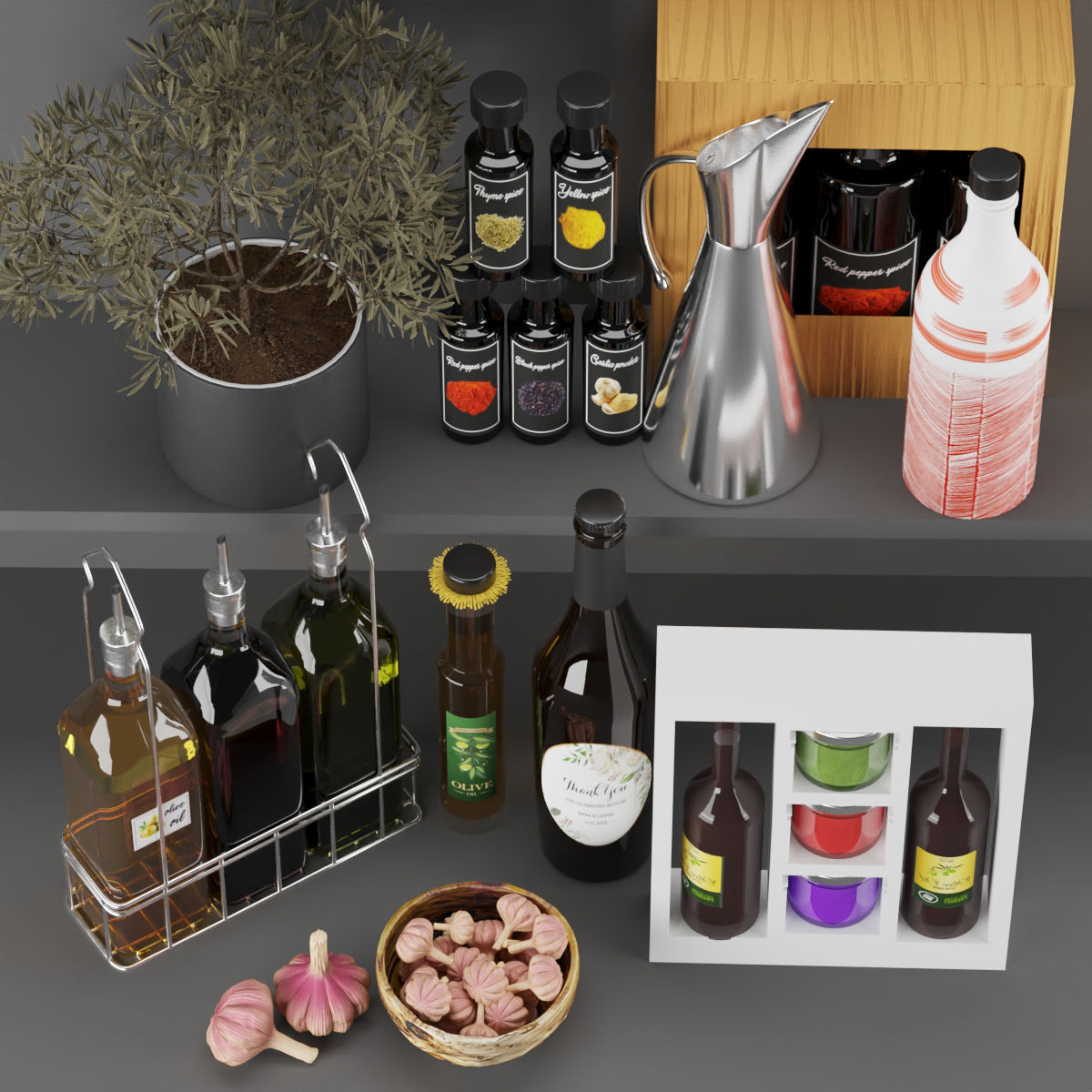 set olive oil 3D model_3