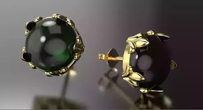 Earrings Studs with floral ornaments Royal lily