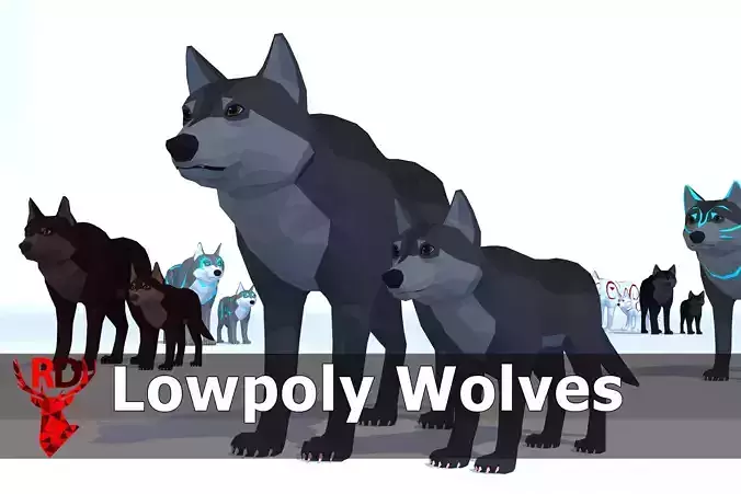 LowPoly Wolves pack