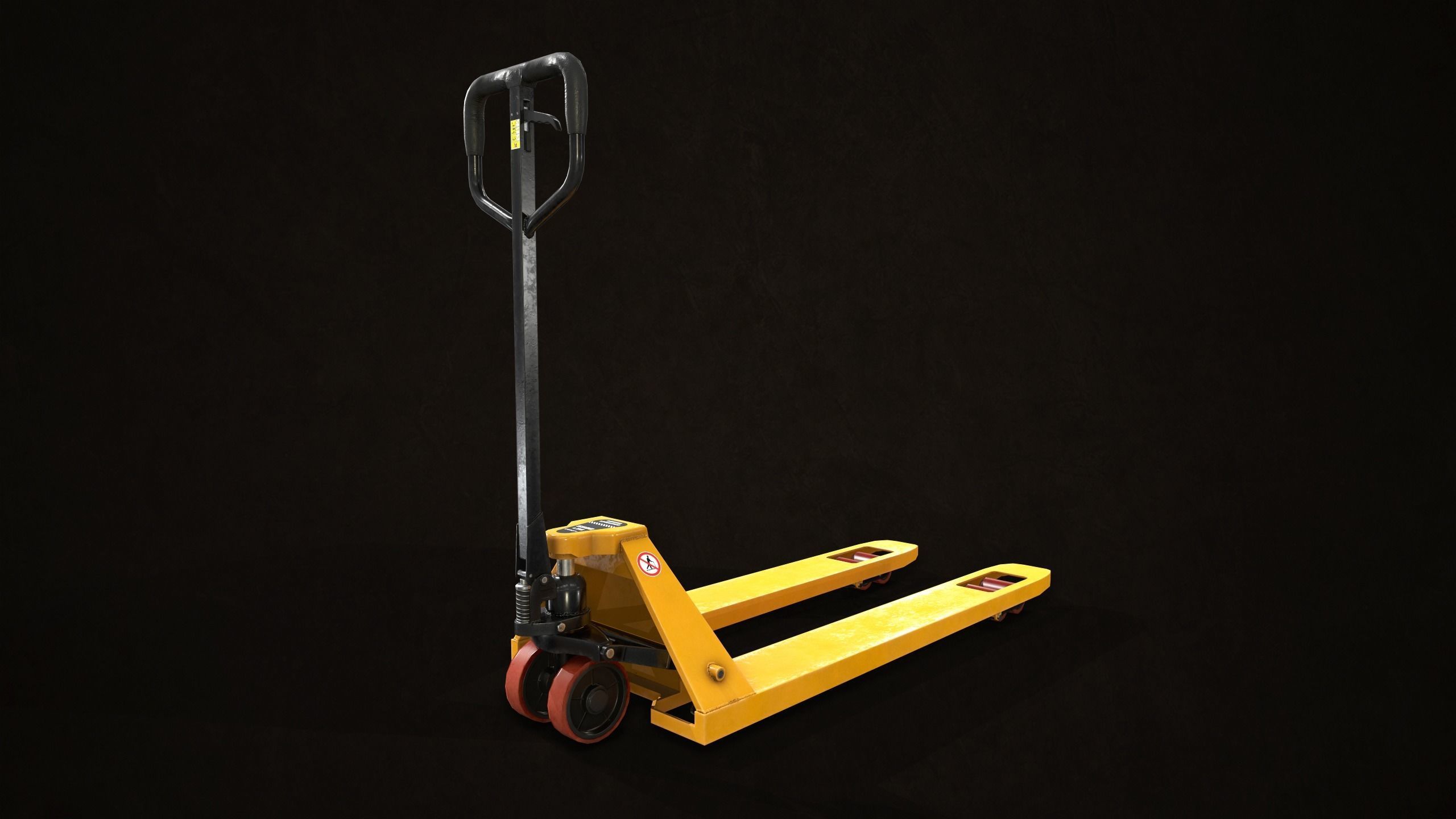 Pallet Jack with Pallets Low-poly 3D model_11