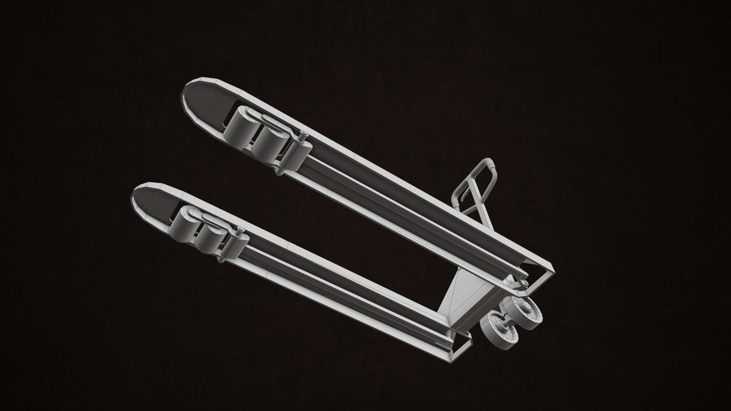 Pallet Jack with Pallets Low-poly 3D model_20