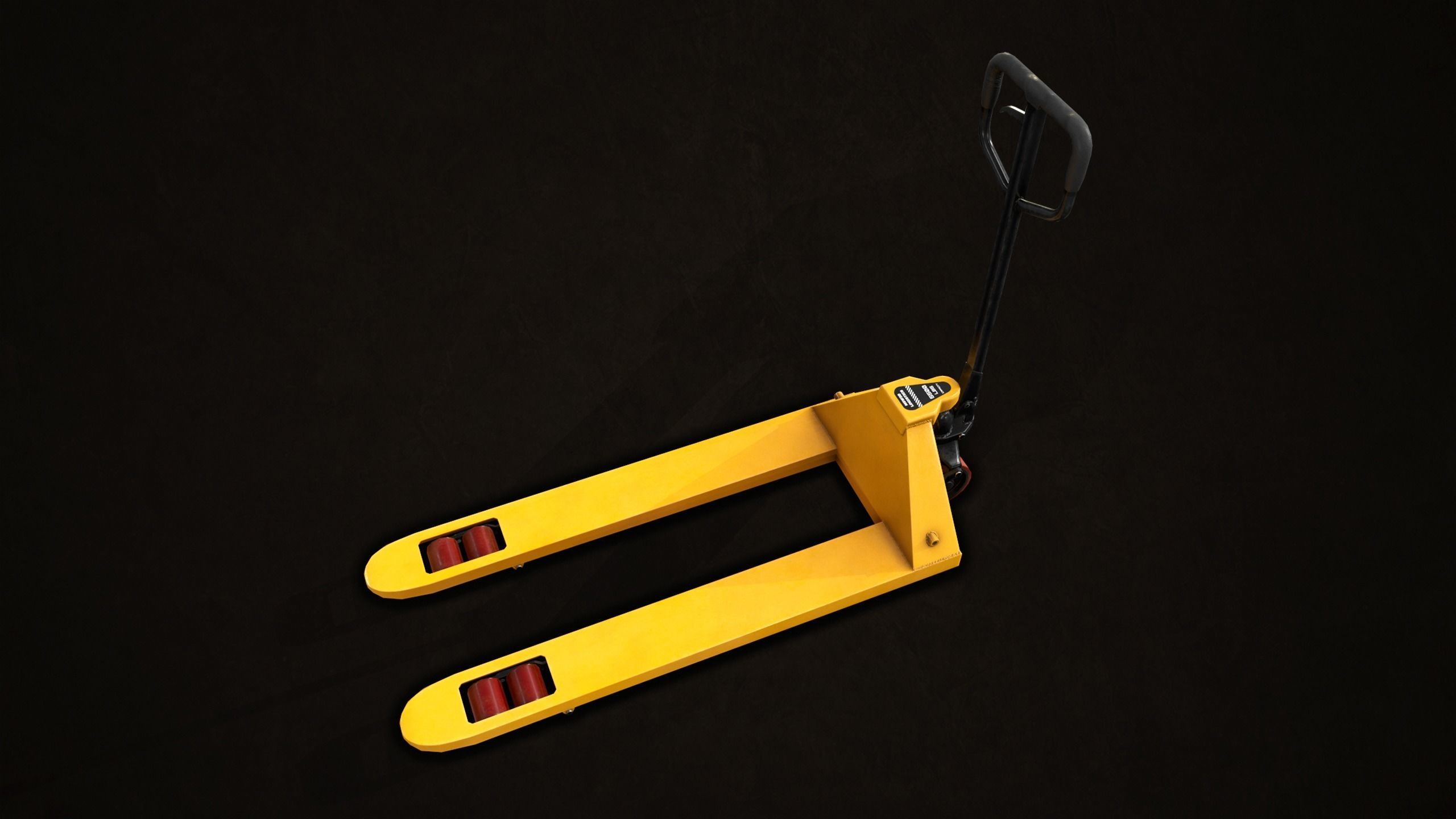 Pallet Jack with Pallets Low-poly 3D model_12