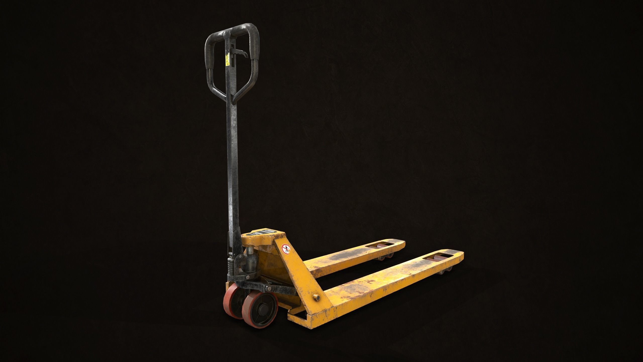 Pallet Jack with Pallets Low-poly 3D model_5