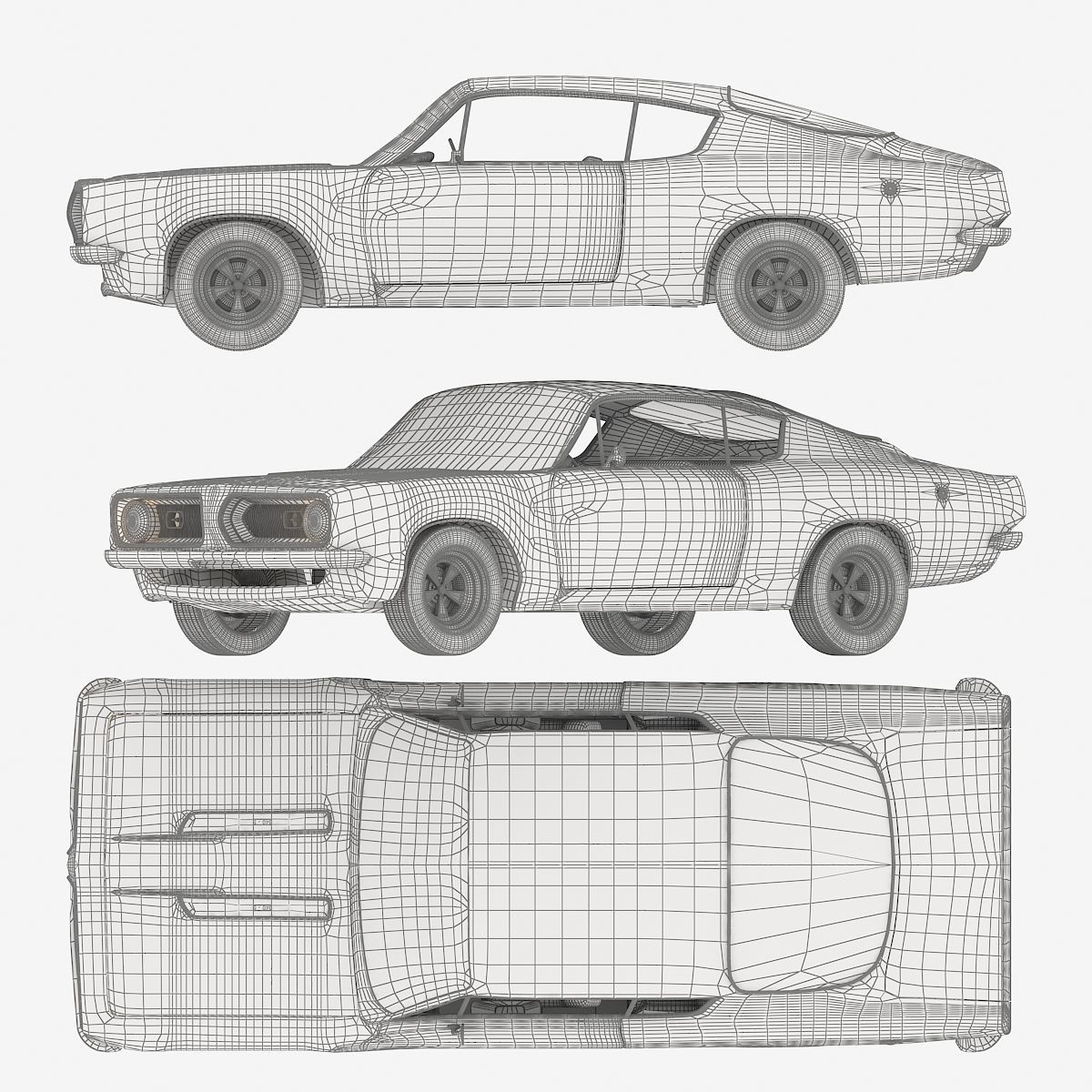1968 Plymouth Barracuda Maroon 3D model_4