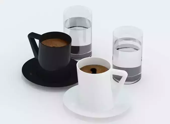 Coffee Set Black and White 