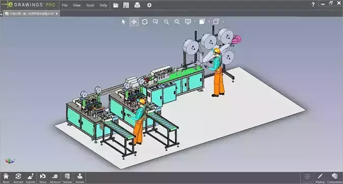 fully automatic -face mask machine 4 3D model