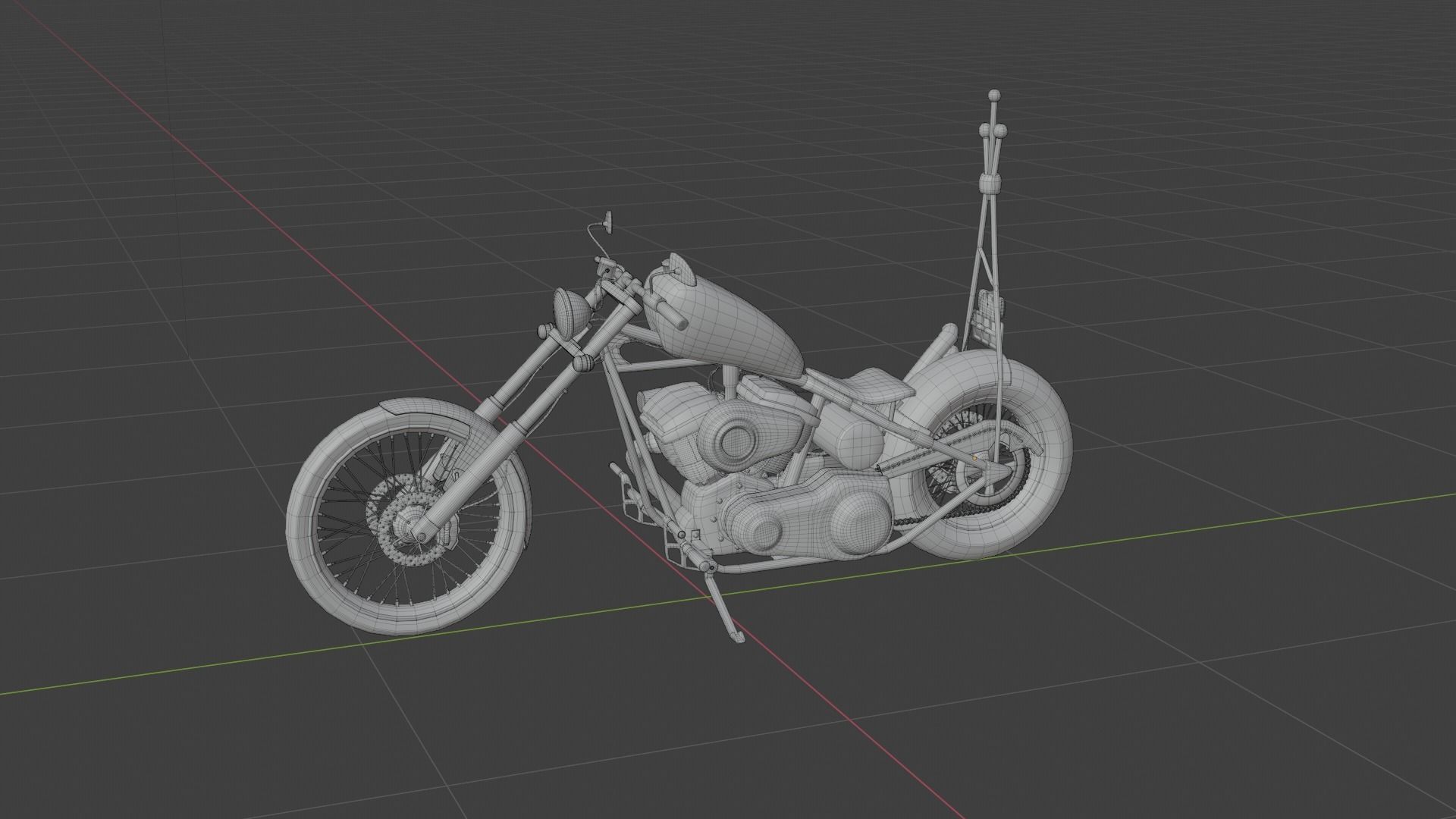 Chopper Motorcycle 3D model_5