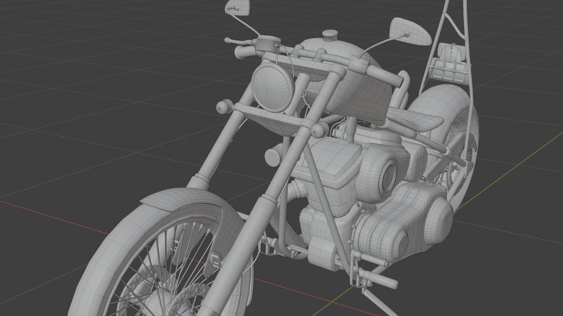 Chopper Motorcycle 3D model_8