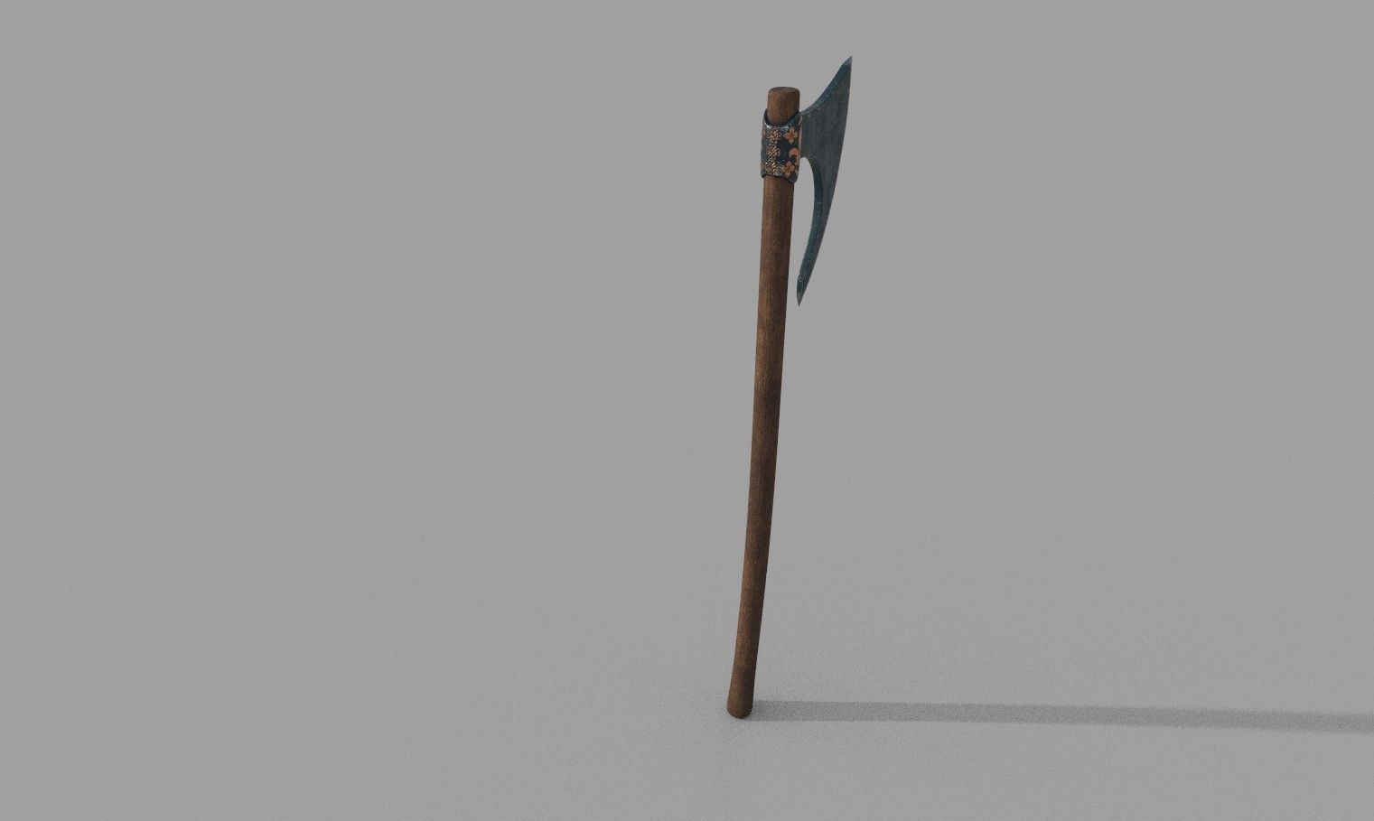 Medieval Axe 3D model_3