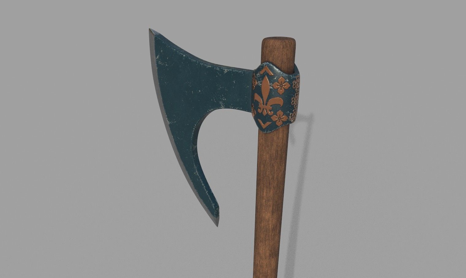Medieval Axe 3D model_6