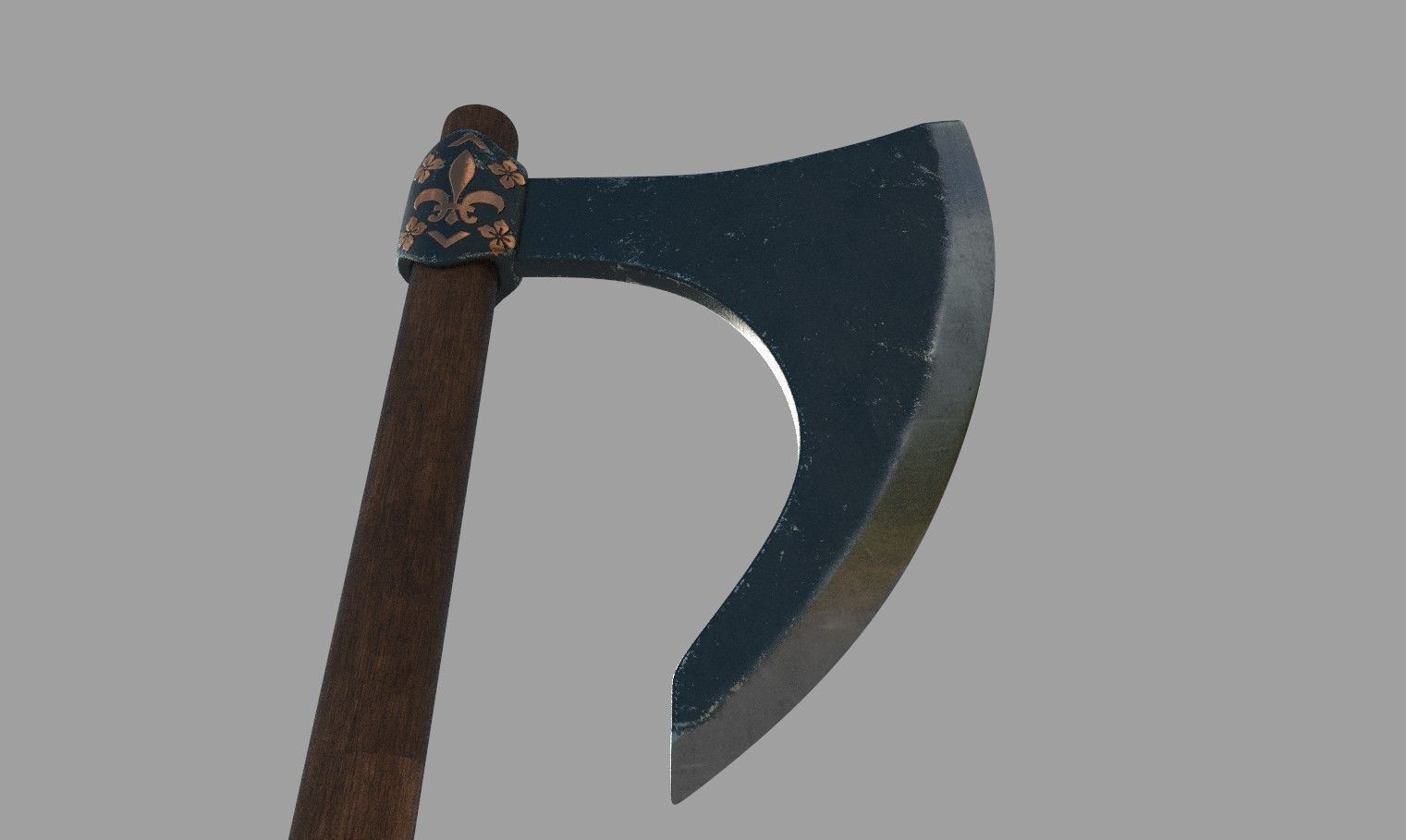 Medieval Axe 3D model_5