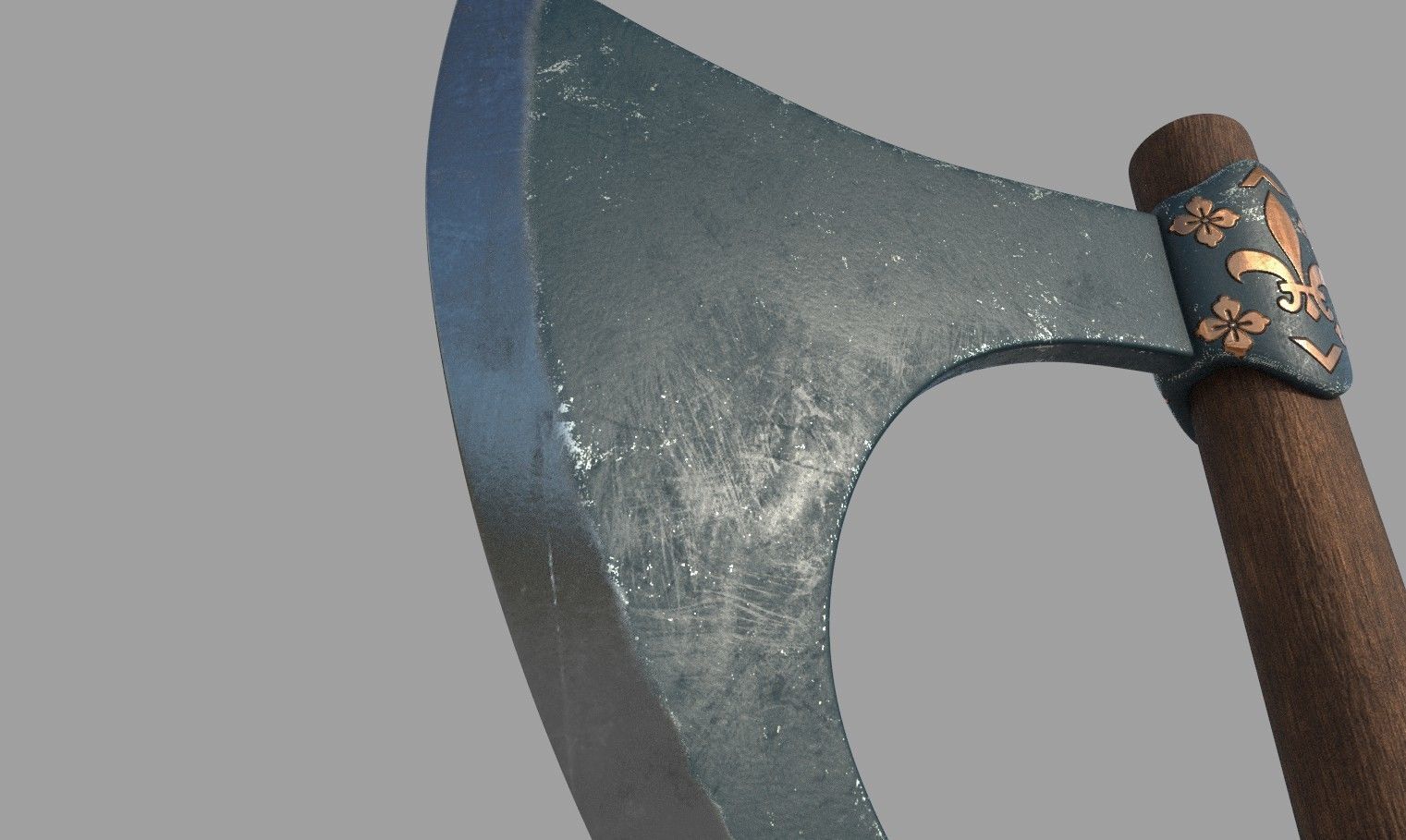 Medieval Axe 3D model_8