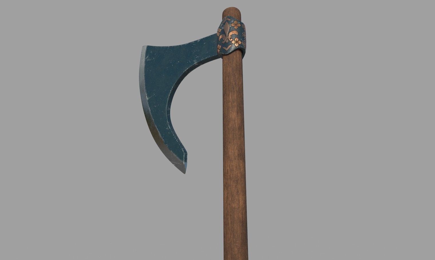 Medieval Axe 3D model_12
