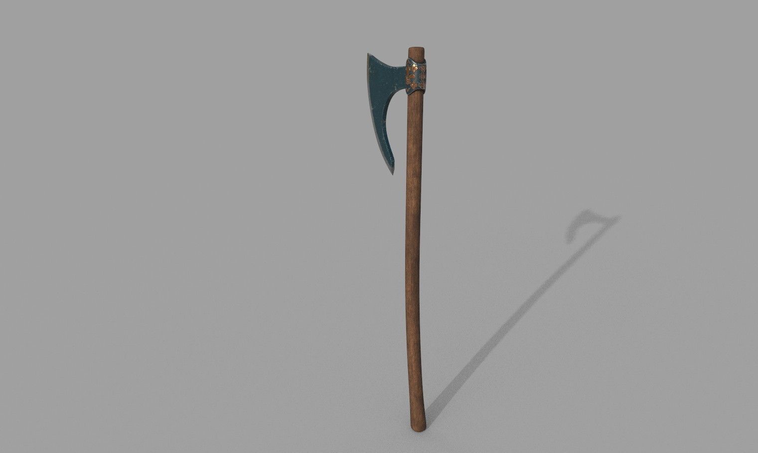 Medieval Axe 3D model_2