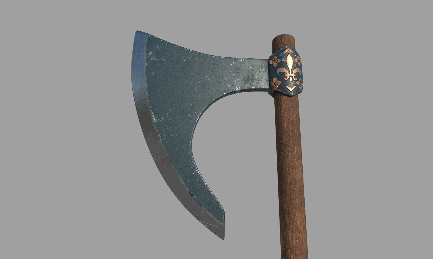 Medieval Axe 3D model_4