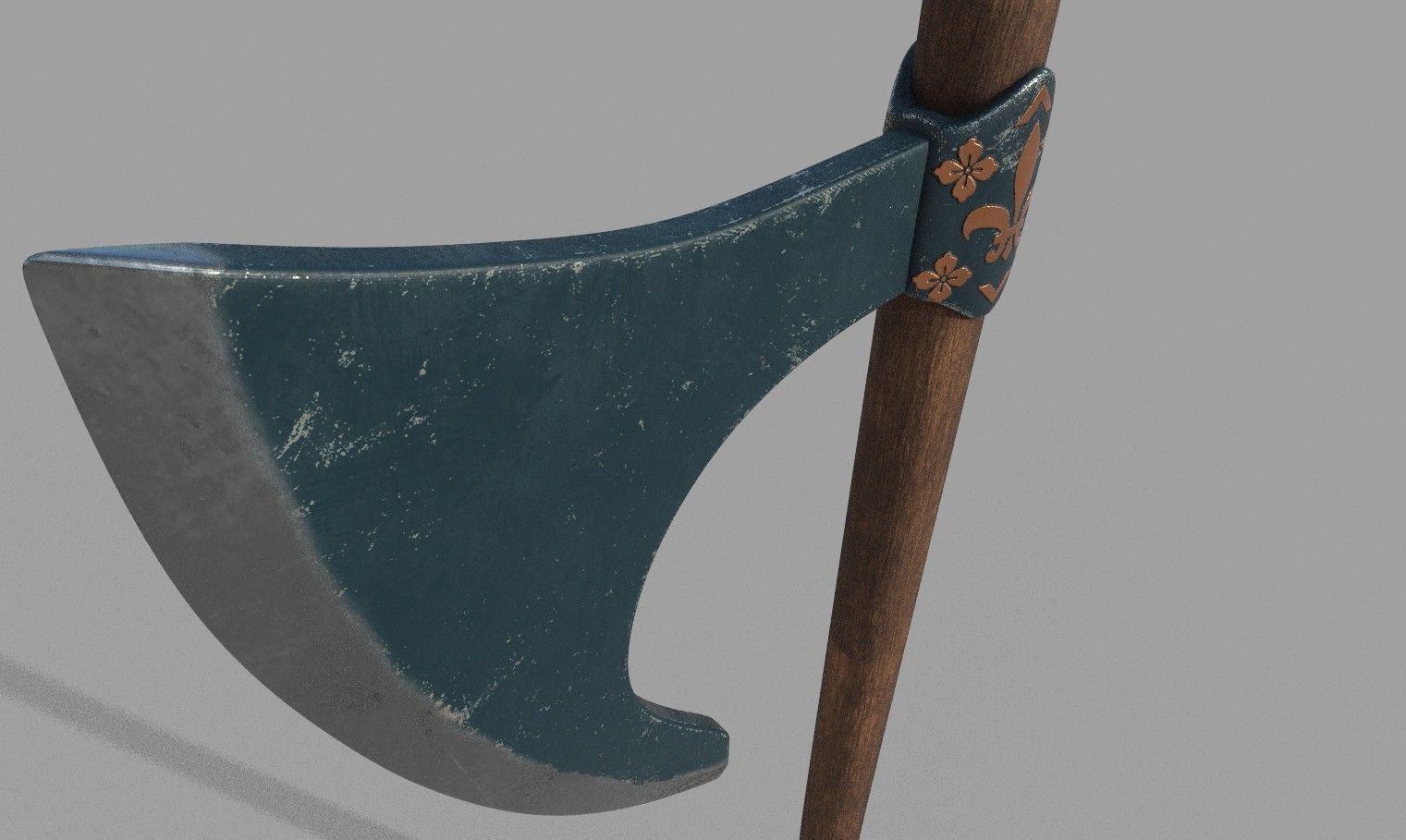 Medieval Axe 3D model_10