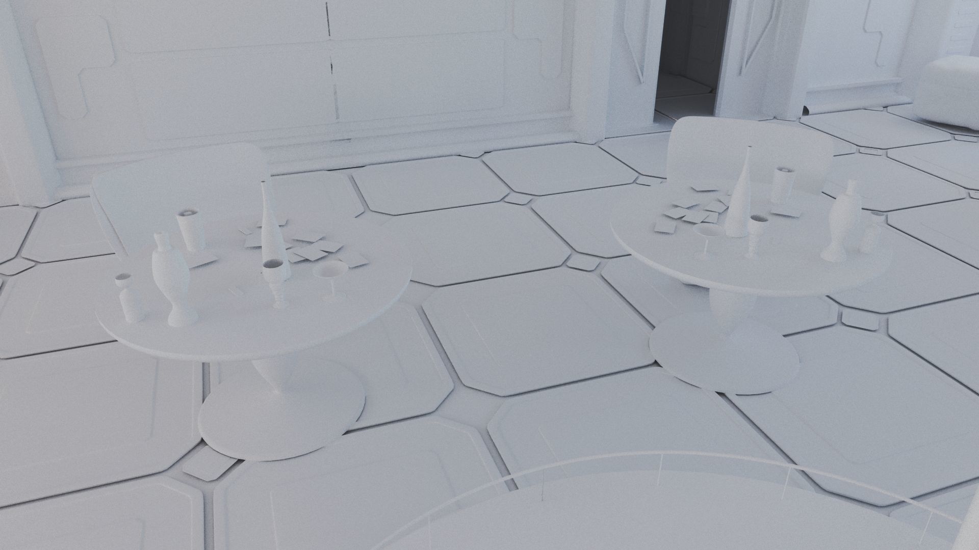 Cyberpunk SCI-FI Futuristic Bar Interior Design 3D model_8