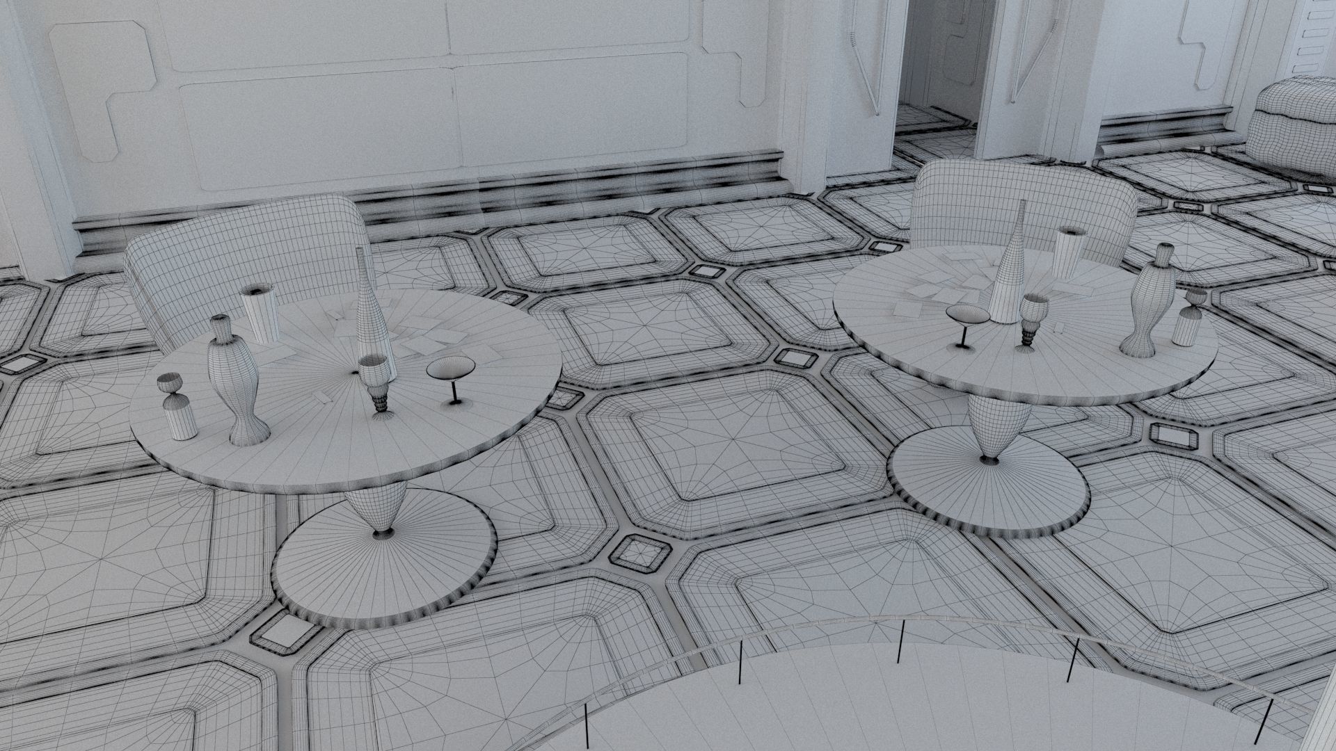 Cyberpunk SCI-FI Futuristic Bar Interior Design 3D model_16