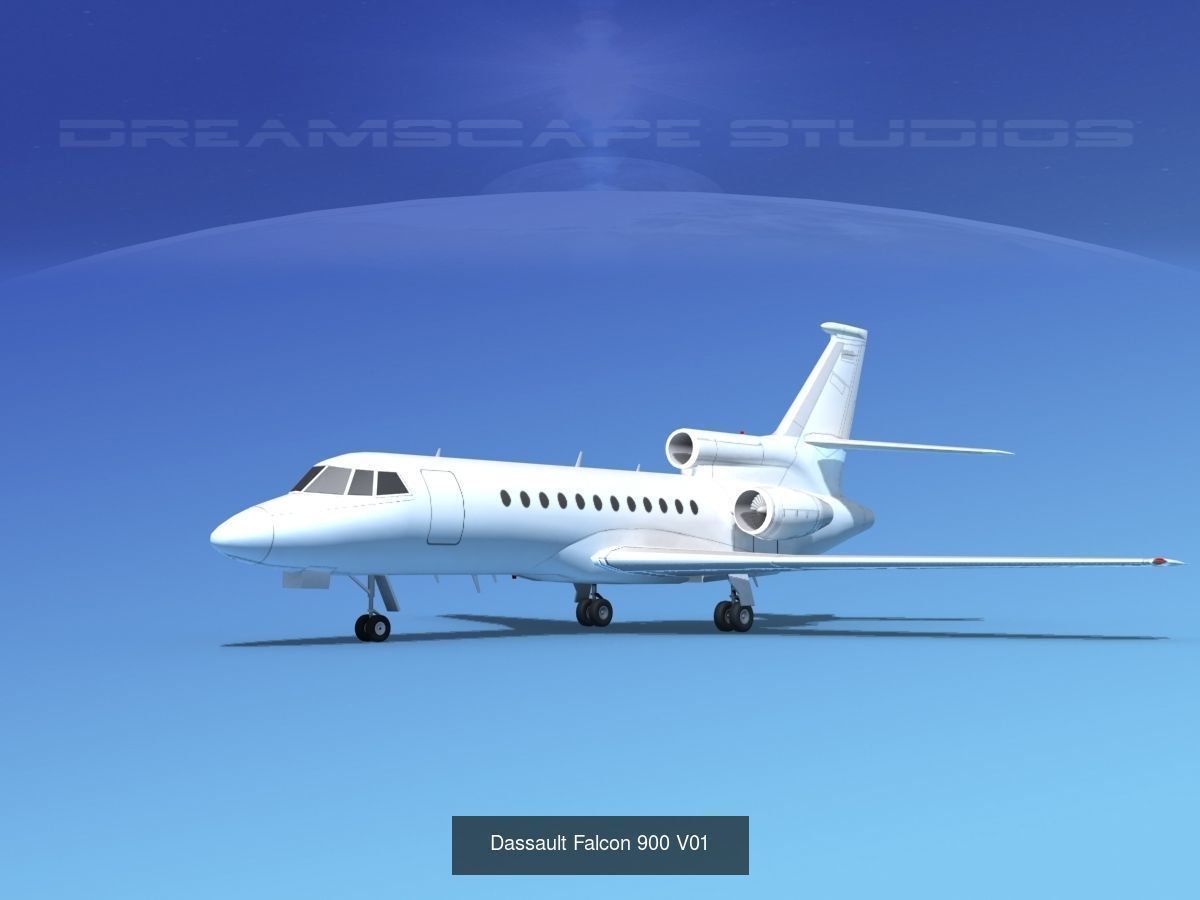 25 Dassault Falcon Private Luxury Jets 3D Model Collection_13