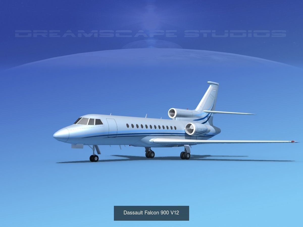 25 Dassault Falcon Private Luxury Jets 3D Model Collection_20