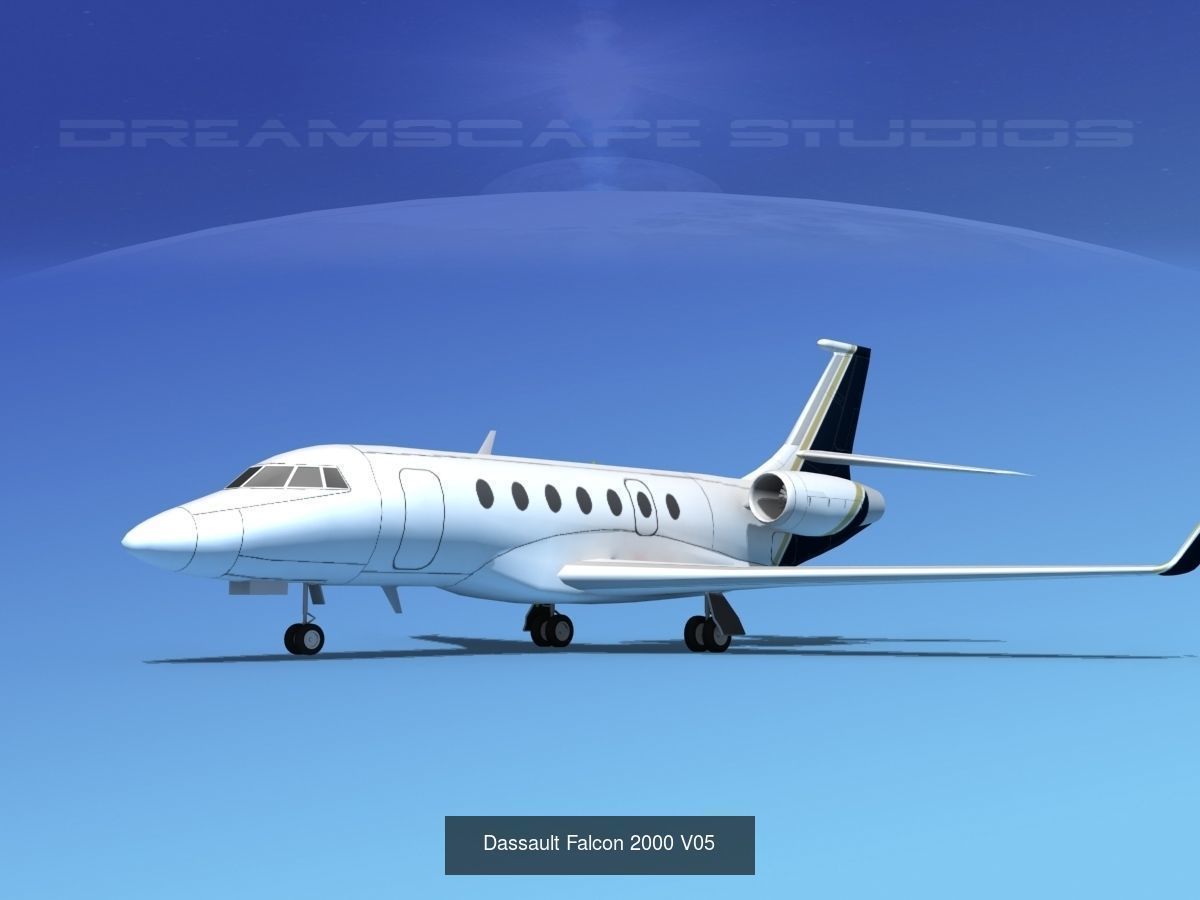 25 Dassault Falcon Private Luxury Jets 3D Model Collection_25