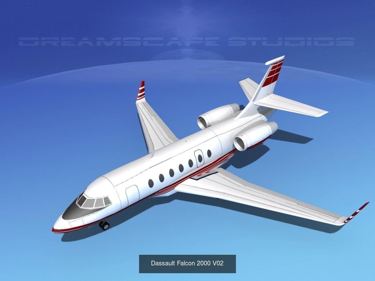 25 Dassault Falcon Private Luxury Jets 3D Model Collection_24