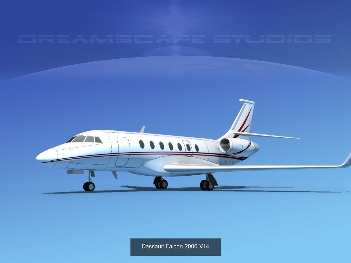 25 Dassault Falcon Private Luxury Jets 3D Model Collection_28