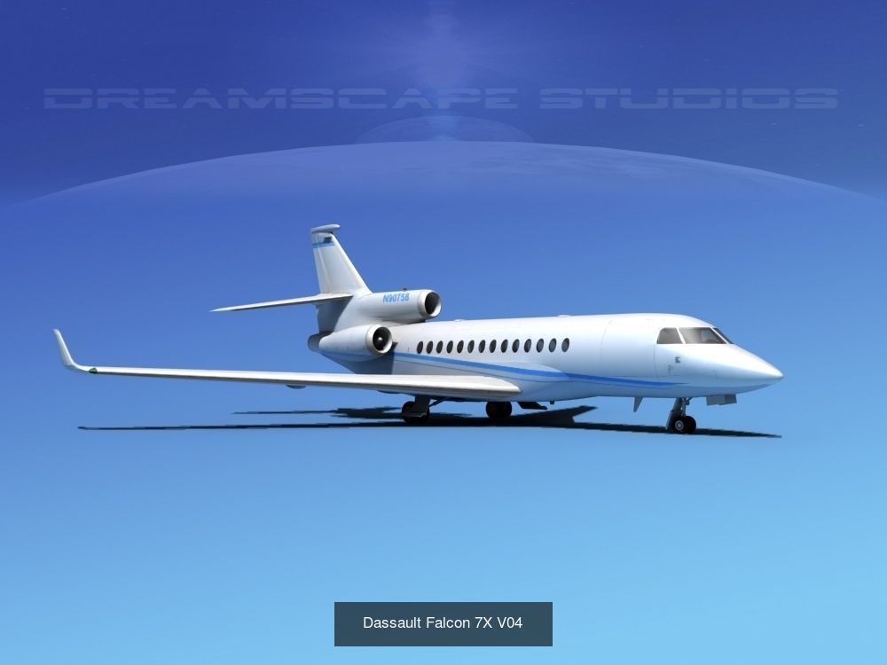 25 Dassault Falcon Private Luxury Jets 3D Model Collection_8