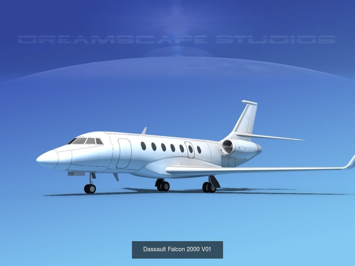 25 Dassault Falcon Private Luxury Jets 3D Model Collection_23