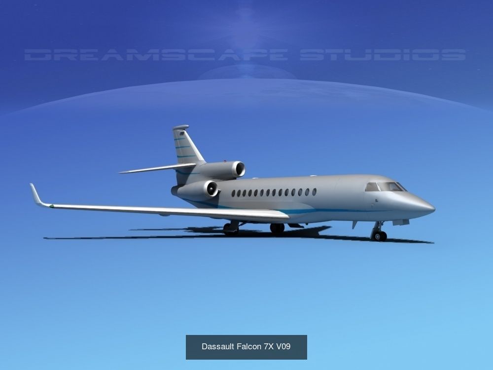 25 Dassault Falcon Private Luxury Jets 3D Model Collection_10