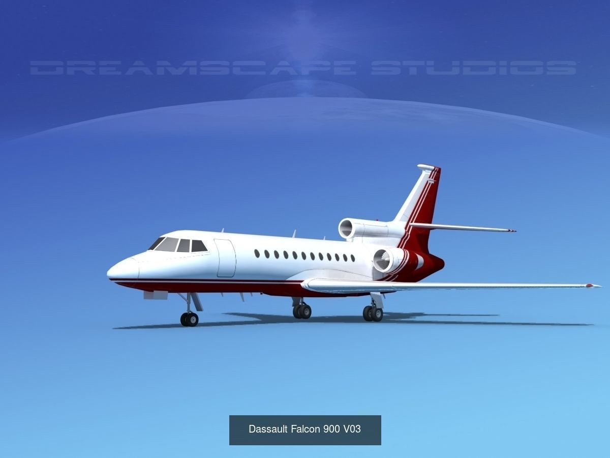 25 Dassault Falcon Private Luxury Jets 3D Model Collection_14