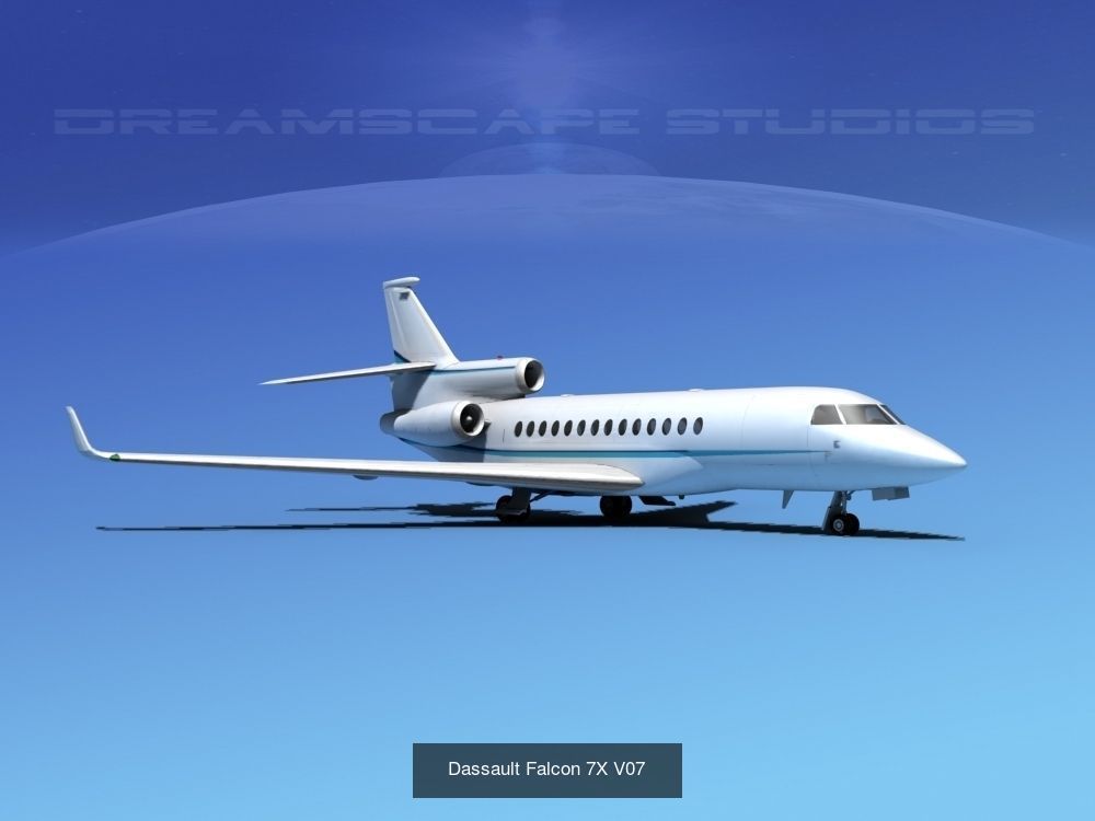 25 Dassault Falcon Private Luxury Jets 3D Model Collection_9