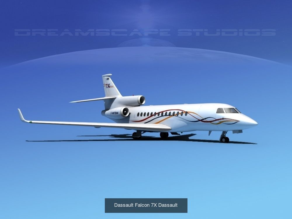 25 Dassault Falcon Private Luxury Jets 3D Model Collection_5