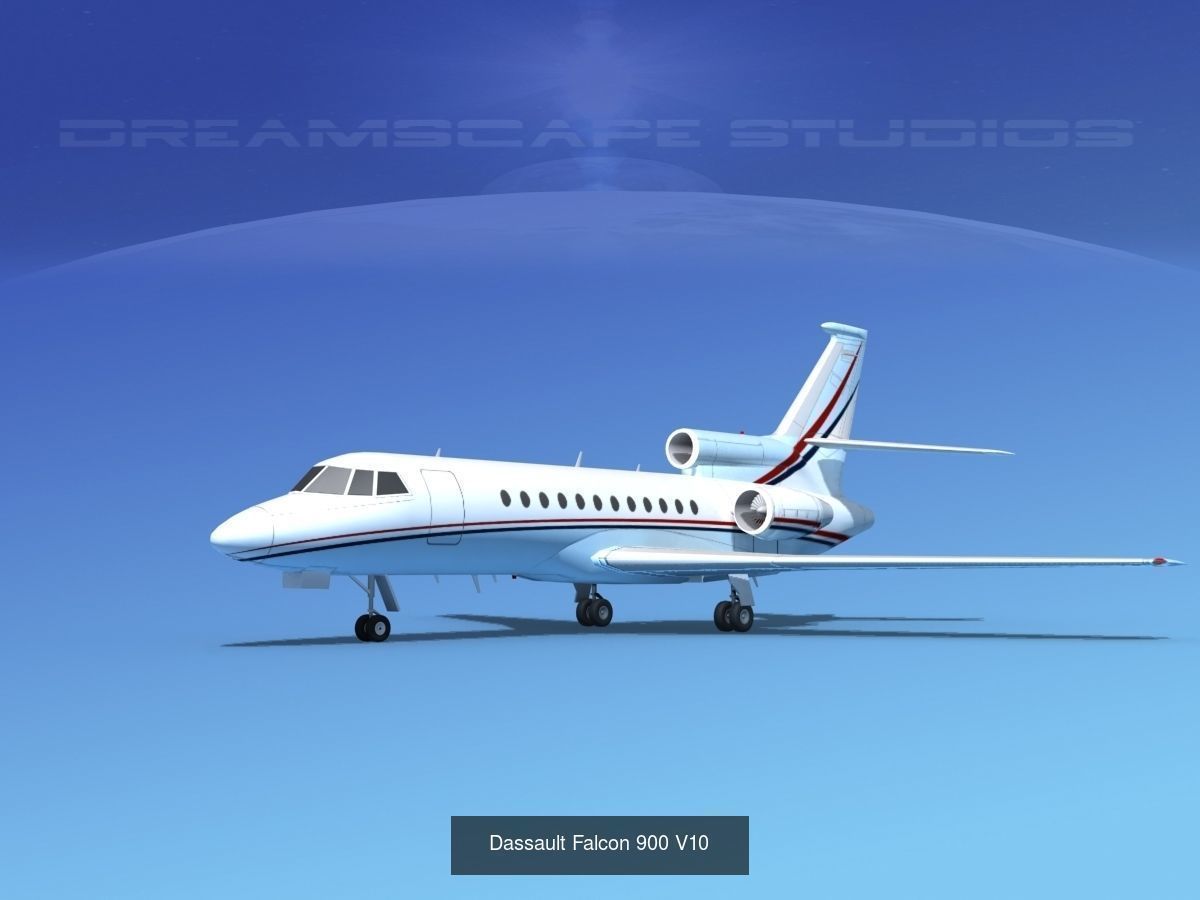 25 Dassault Falcon Private Luxury Jets 3D Model Collection_19