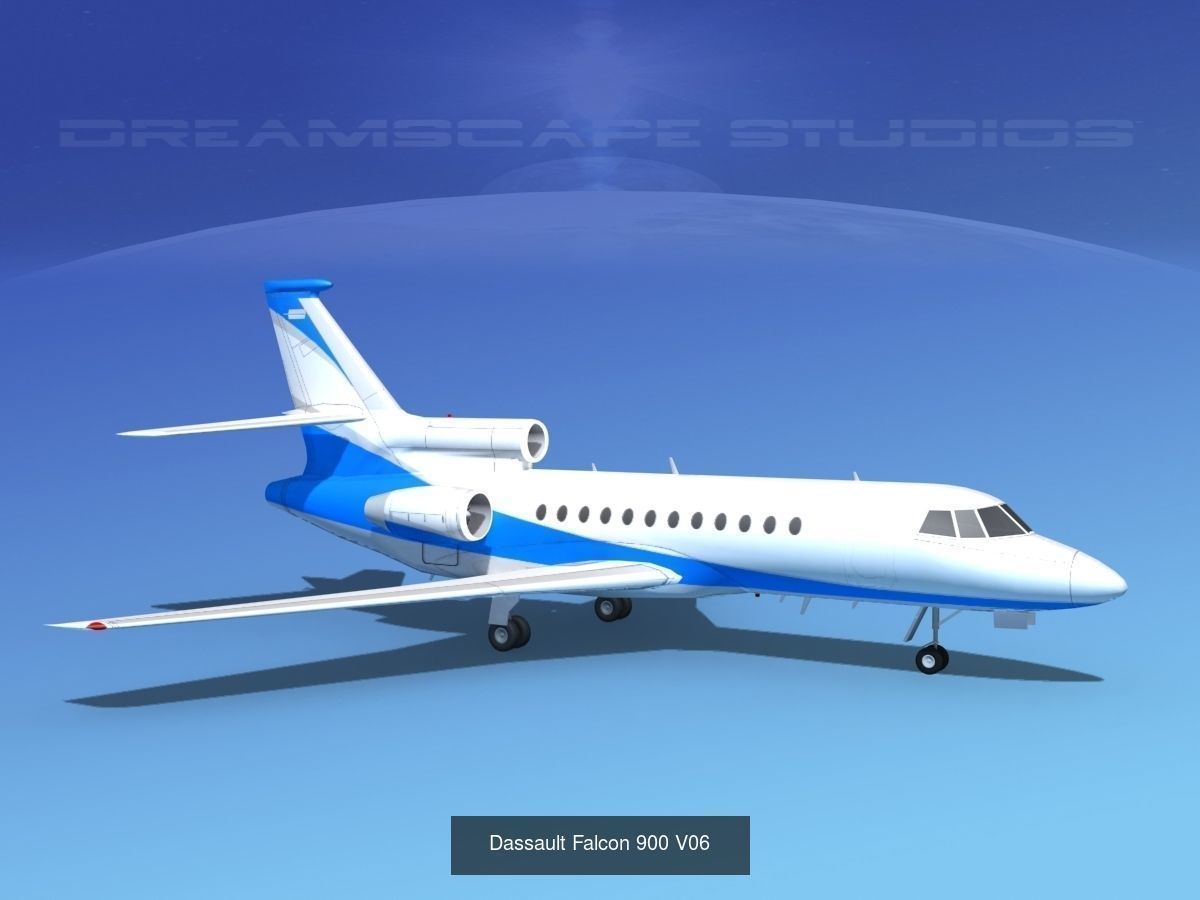 25 Dassault Falcon Private Luxury Jets 3D Model Collection_16