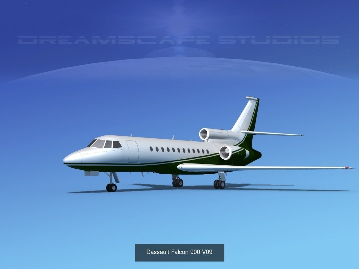 25 Dassault Falcon Private Luxury Jets 3D Model Collection_18