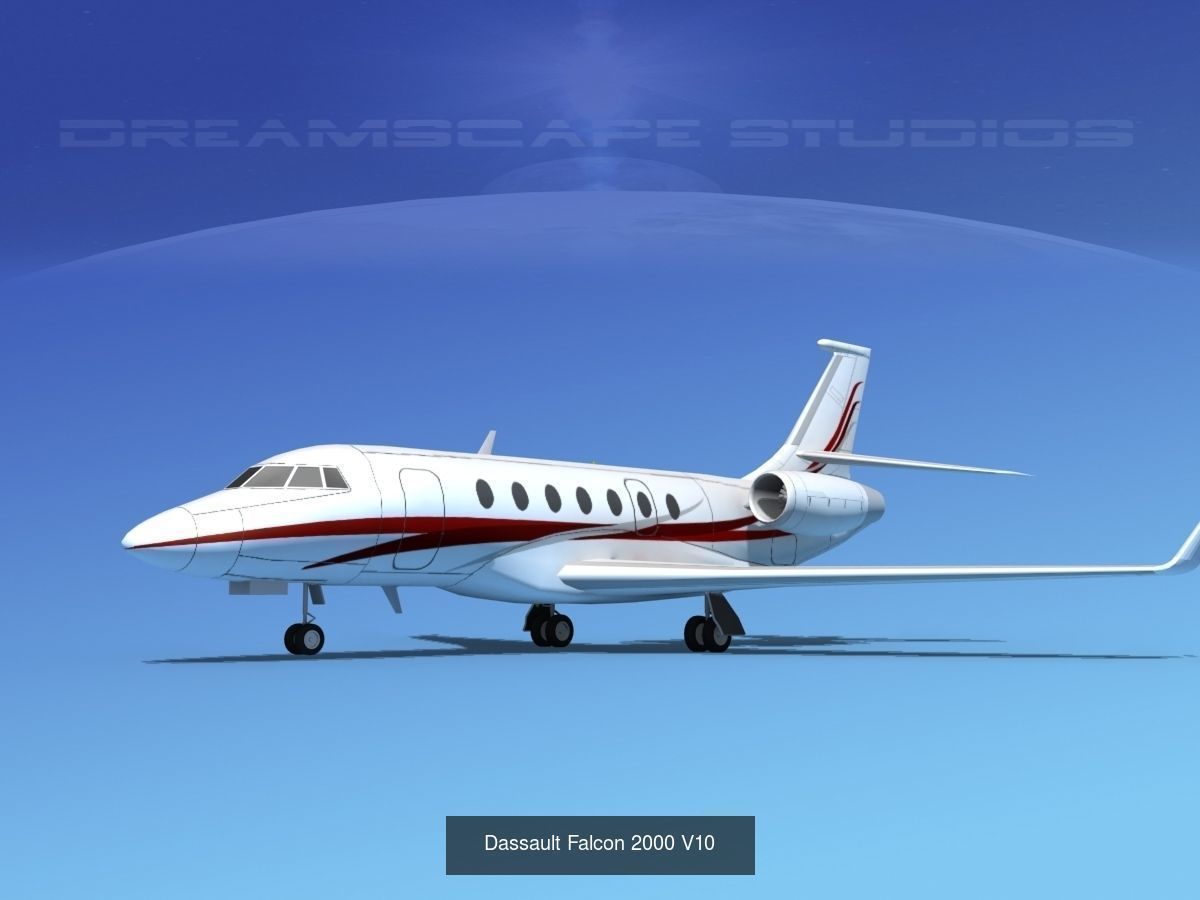 25 Dassault Falcon Private Luxury Jets 3D Model Collection_27
