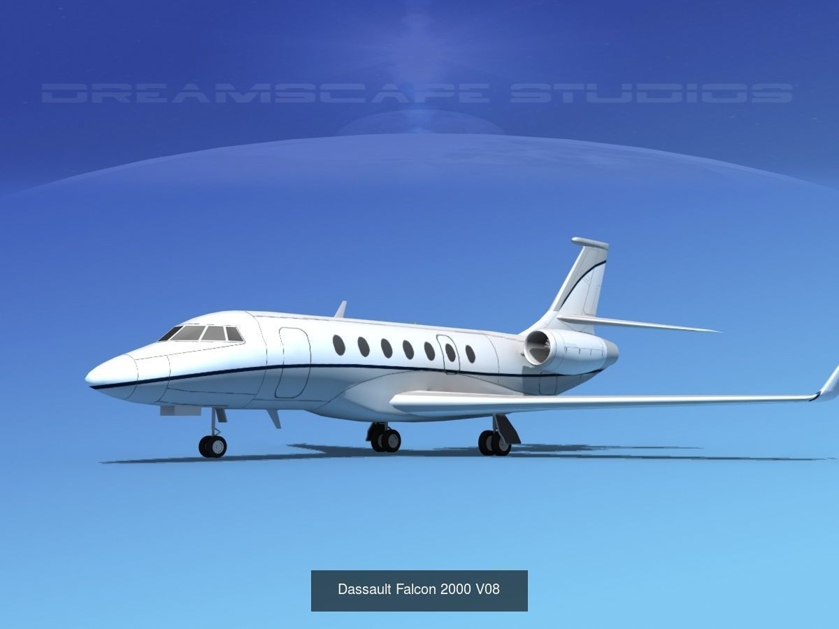25 Dassault Falcon Private Luxury Jets 3D Model Collection_26