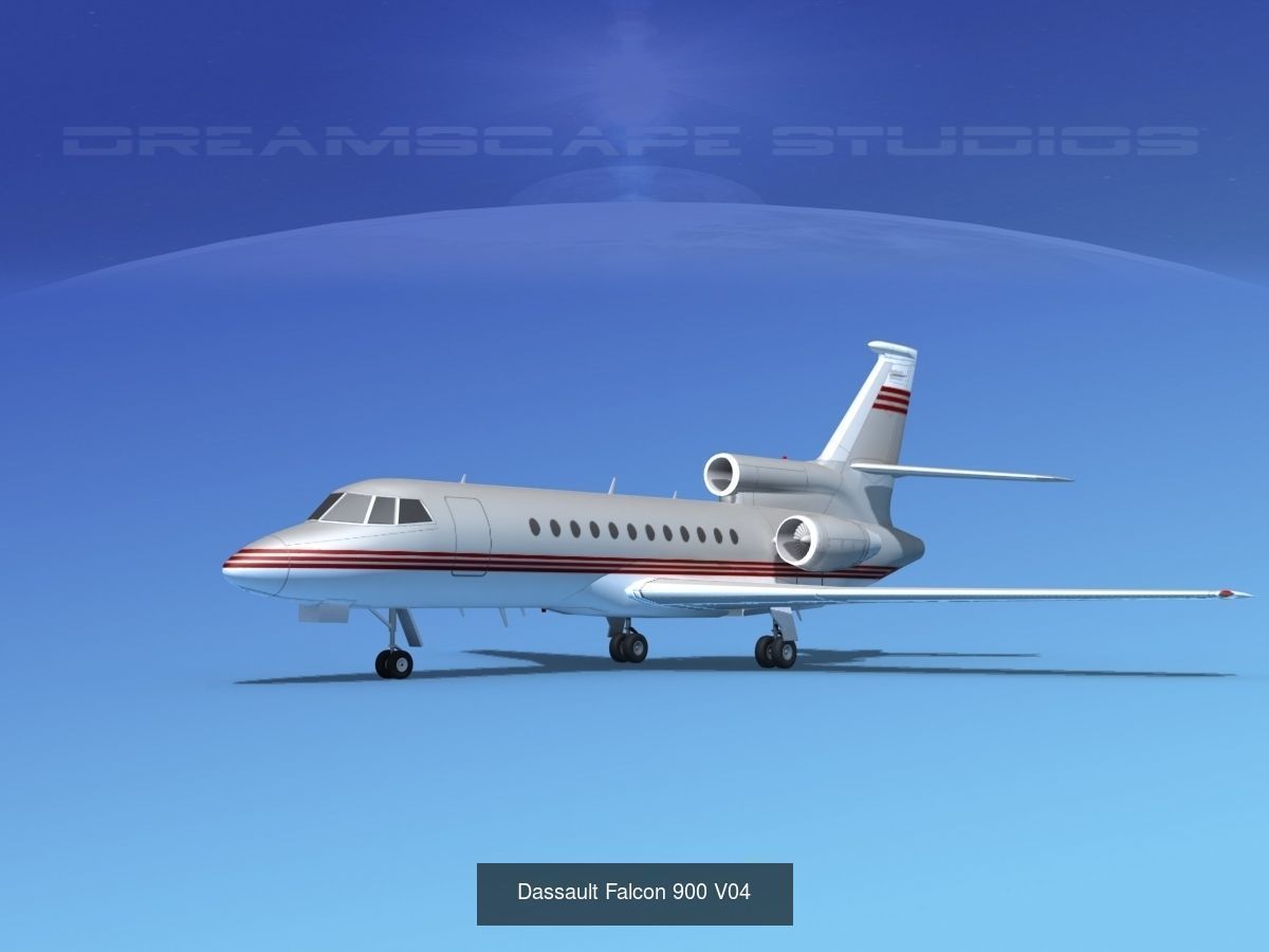25 Dassault Falcon Private Luxury Jets 3D Model Collection_15