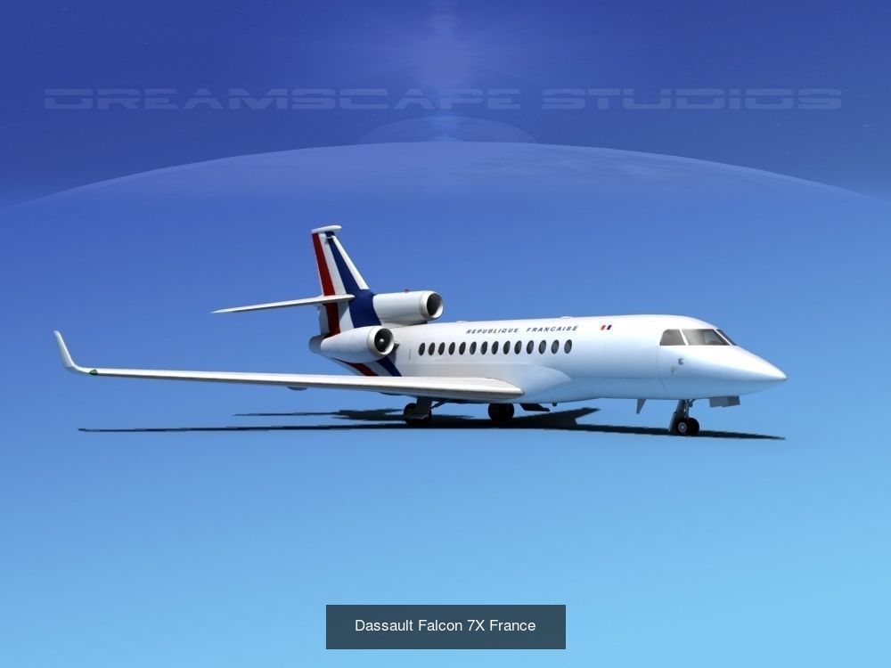 25 Dassault Falcon Private Luxury Jets 3D Model Collection_6