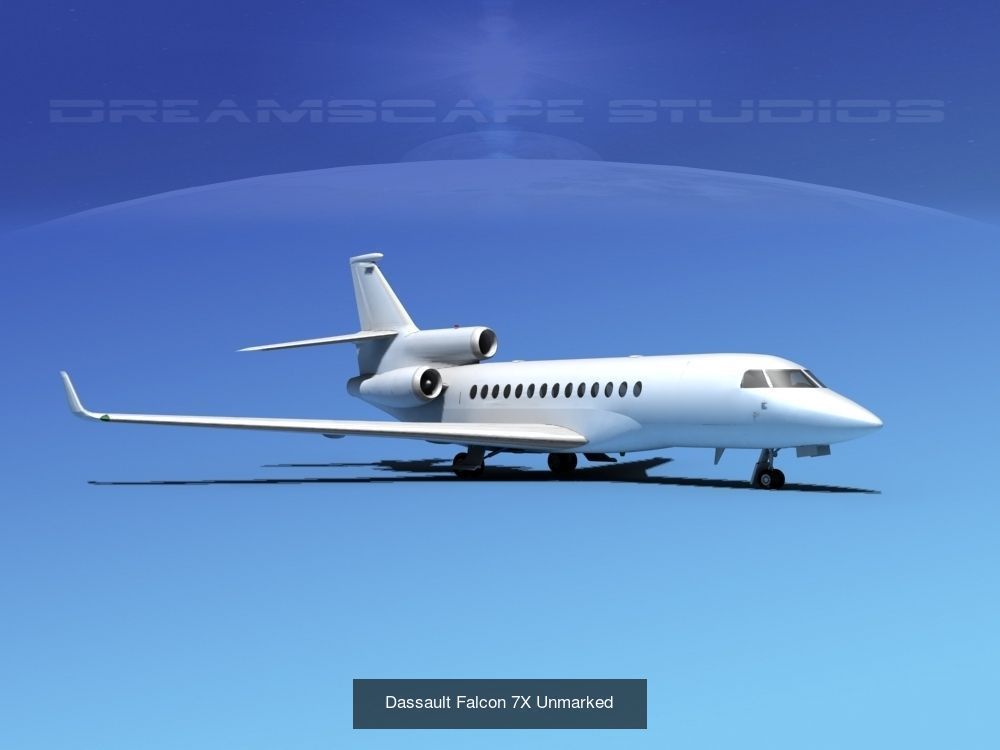 25 Dassault Falcon Private Luxury Jets 3D Model Collection_7