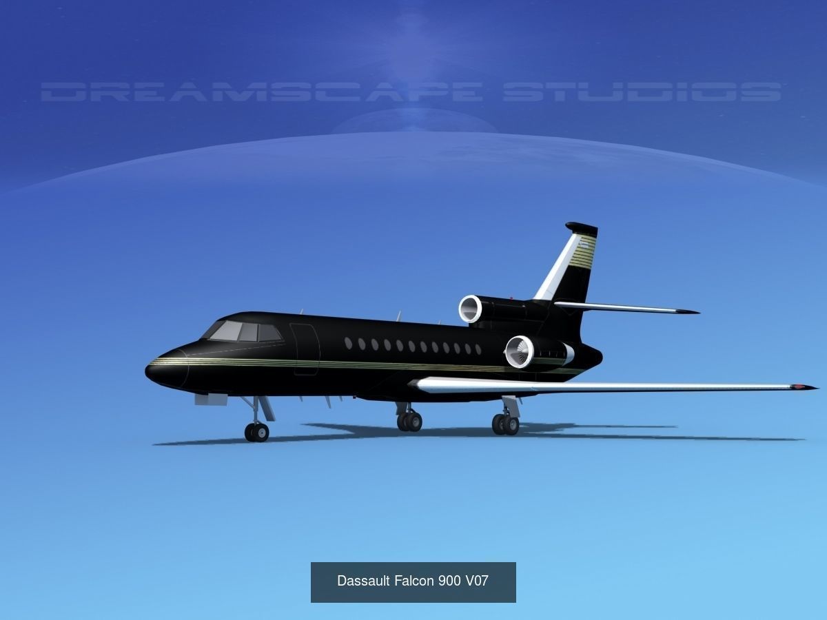25 Dassault Falcon Private Luxury Jets 3D Model Collection_17