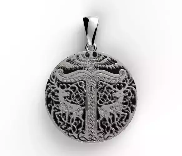 Amulete eagle and deers 3D print model