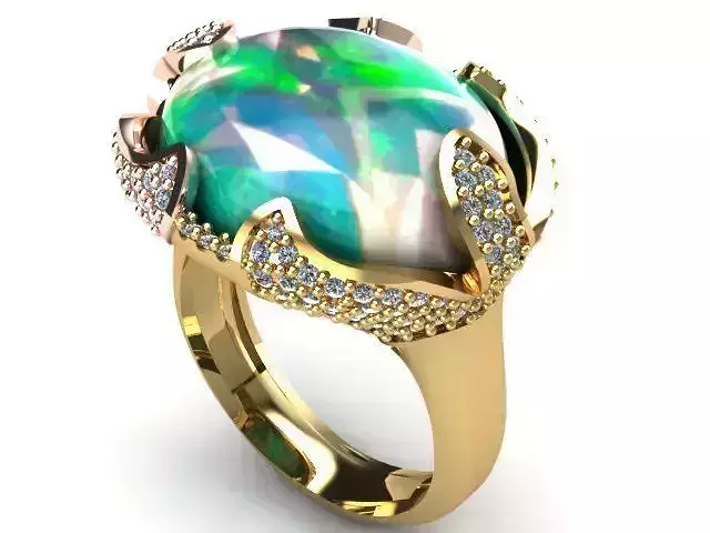 big stone ring opal r00007
