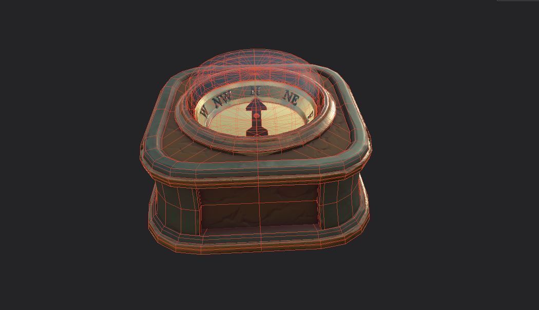 Compass Low-poly 3D model_7