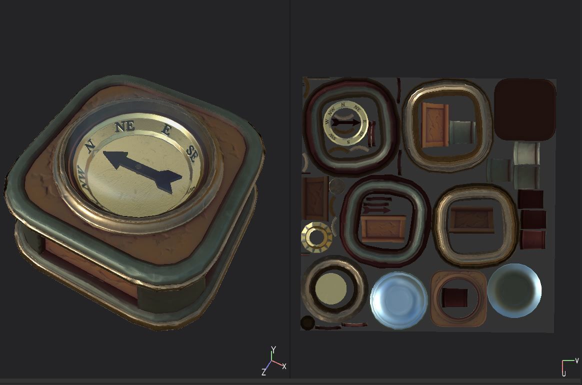 Compass Low-poly 3D model_6