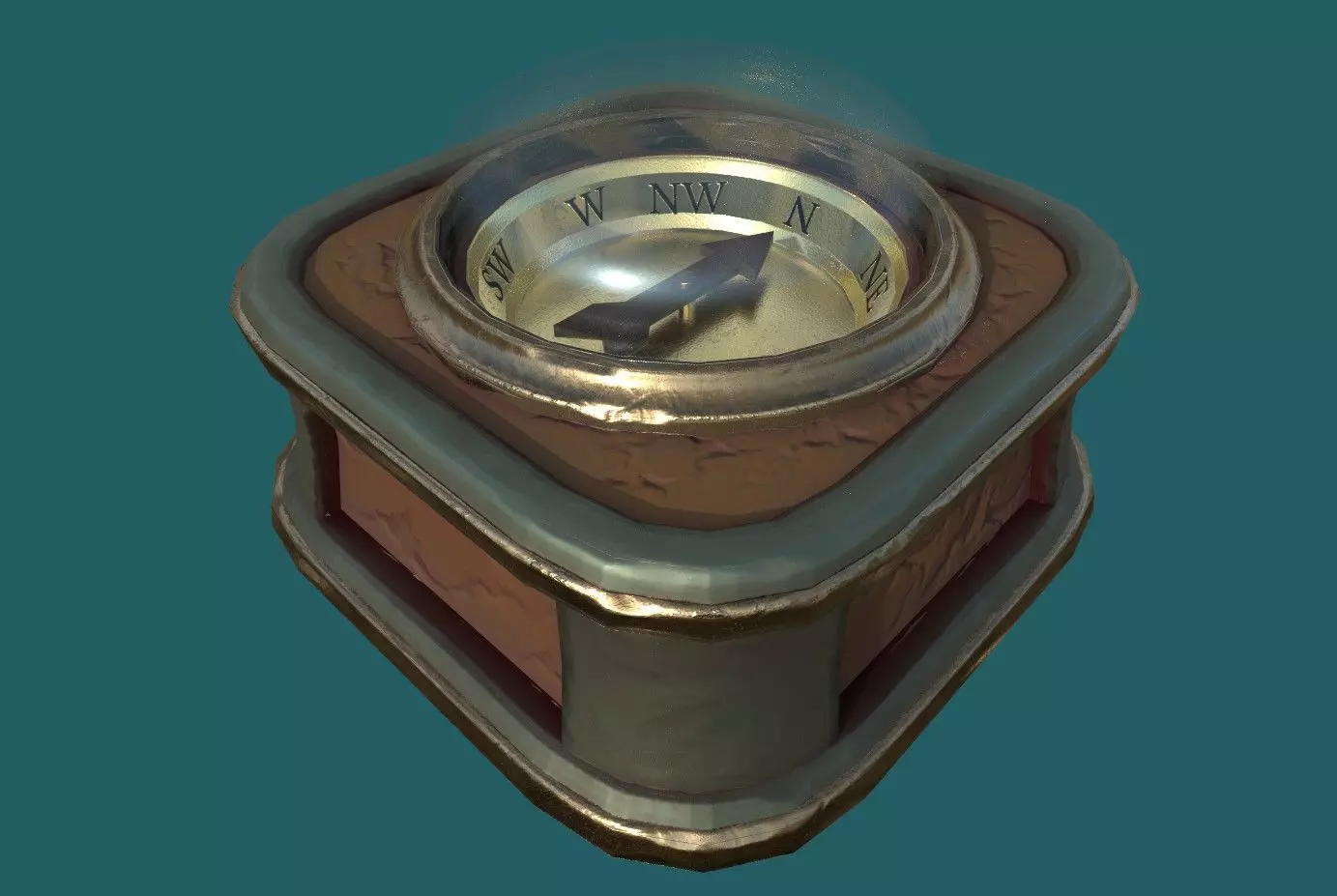 Compass Low-poly 3D model_0