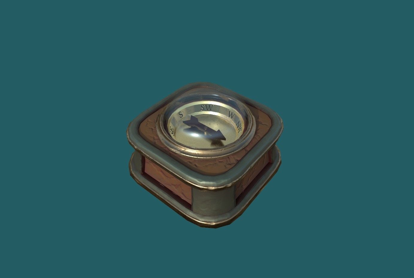 Compass Low-poly 3D model_3