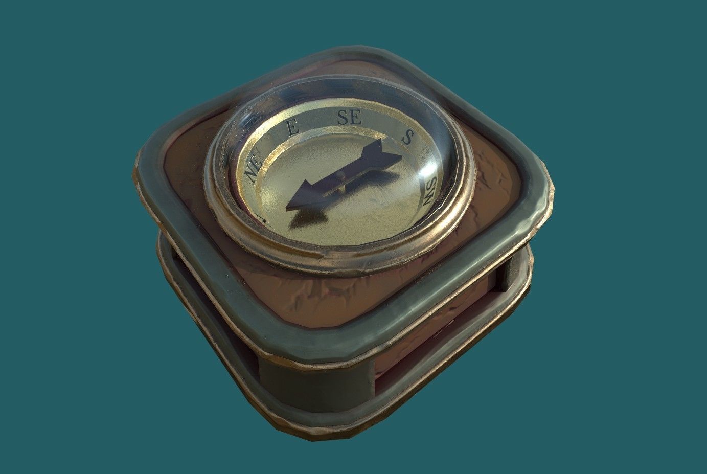 Compass Low-poly 3D model_10